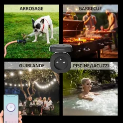 2 Prises Extérieures 3680W connectées Wifi + suivi consommation^Kyf New