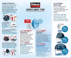 2 recharges pour absorbeur d'humidité Aero 360°-Rubson New