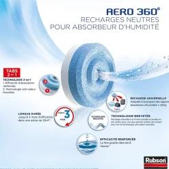 2 recharges pour absorbeur d'humidité Aero 360°-Rubson New