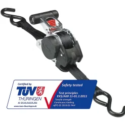 2 sangles rétractables 3m x 25mm Crochet S^Master Lock New