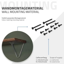 2 Support d'Etagere d'angle triangle en métal gris avec vis 160mm^Ml-Design Best