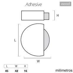 4 Un. Butée de porte adhésive en bois laqué blanc 45x42MM^Nesu Best