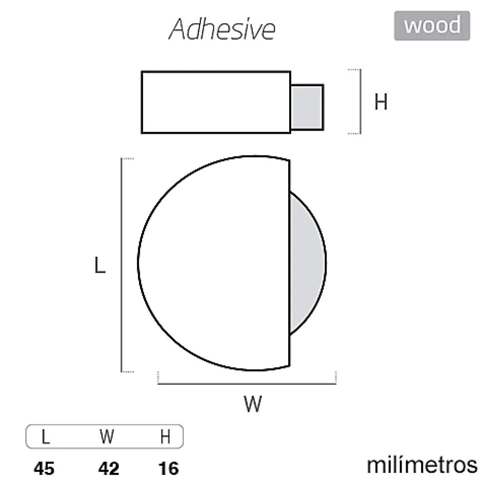 4 Un. Butée de porte adhésive en bois laqué blanc 45x42MM^Nesu Best