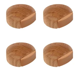 4 Un. Butée de porte adhésive en bois de chêne naturel 45x42MM-Nesu Outlet