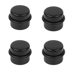 4 Un. Butée de porte adhésive en bois laqué noir - Diamètre 37MM^Nesu Clearance