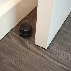 6 Un. Butée de porte adhésive en bois laqué noir - Diamètre 37MM-Nesu Discount