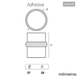 4 Un. Butée de porte adhésive en bois laqué blanc - Diamètre 37MM-Nesu Clearance