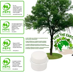 4 Un. Butée de porte adhésive en bois laqué blanc - Diamètre 37MM-Nesu Clearance