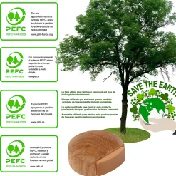 8 Un. Butée de porte adhésive en bois de chêne naturel 45x42MM-Nesu Discount