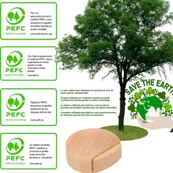 4 Un. Butée de porte adhésive en bois de hêtre naturel 45x42MM-Nesu Best