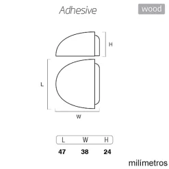 8 Un. Butée de porte adhésive en bois laqué blanc 47x38MM-Nesu Hot