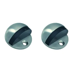 2 Un. BUTÉE DE PORTE en acier inoxydable de qualité AISI-304, fixation au sol avec vis - Diamètre 44MM-Nesu