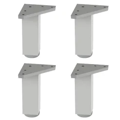 4 un. Pied carré pour meuble en aluminium 40x40mm hauteur 100mm aluminium mat avec régulateur de nivellement-Nesu Hot