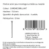 4 un. Pied de table rond en acier, diamètre 60 mm, hauteur 710 mm, chromé avec régulateur de niveau^Nesu Clearance