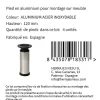 4 un. Pied rond pour meuble en aluminium diamètre 40mm hauteur 120mm inox avec régulateur de hauteur supérieur^Nesu Hot