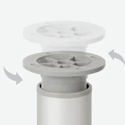 4 un. Pied rond pour meuble en aluminium diamètre 40mm hauteur 120mm inox avec régulateur de hauteur supérieur^Nesu Hot