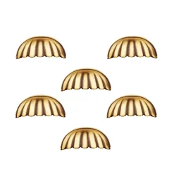 6 Un. poignées de meuble coquille en laiton vieilli pour porte cuisine - entraxe 64MM-Nesu Online