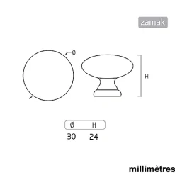 6 Un. poignées de meuble en rouille noir pour tiroir - diamètre 30MM^Nesu Best