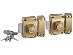 2 verrous s'entrouvrants Alpha à bouton et cylindre 45 mm^Bricard Online