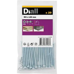 20 vis à métaux acier zingué 4 x 60 mm-Diall Discount