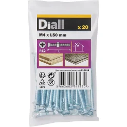 20 vis à métaux tête fraisée zingué 4 x 50 mm-Diall Discount