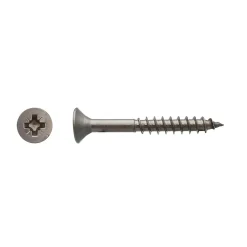 200 Vis Bois Tête Fraisée Pozidriv F/Partiel 3.5 x 35 mm - Inox A4 --D-Work Clearance
