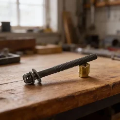 2 vis de lit et écrous acier/laiton Ø9x L.80mm^Diall Outlet