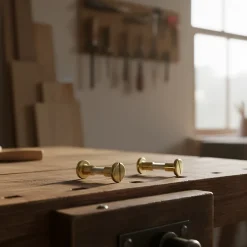 2 vis liaison laiton M6 Ø8 mm x L.14 mm x Ep.36/44 mm^Diall