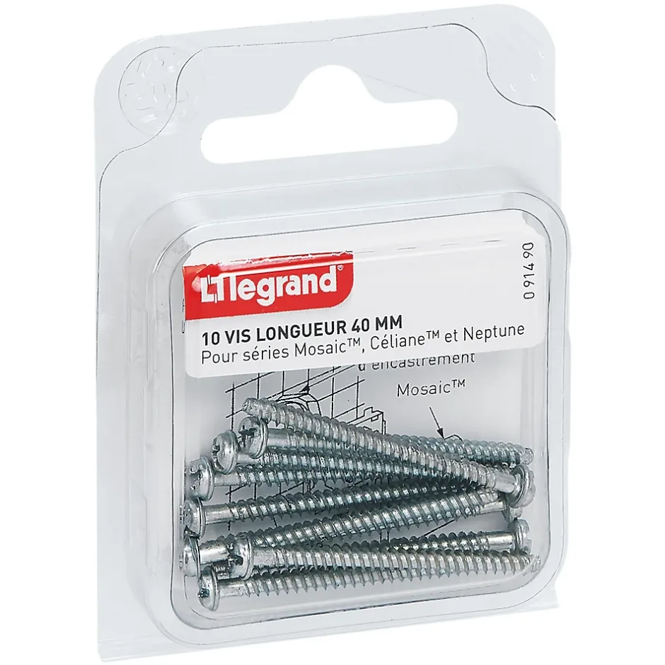 10 vis longues pour interrupteur^Legrand Hot