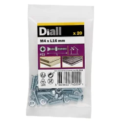 20 vis métaux acier zingué 4 x 16 mm-Diall Sale