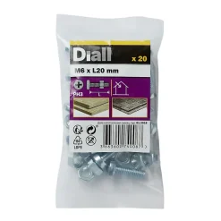 20 vis métaux acier zingué 6 x 20 mm^Diall Outlet