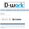 200 Vis Métaux Tête Cylindrique 6 Pans Creux CHC 4 x 10 mm - DIN 912 - Inox A4L80 --D-Work Sale