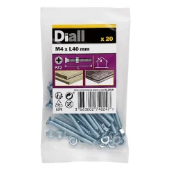 20 vis métaux tête fraisée acier zingué 4 x 40 mm^Diall Best