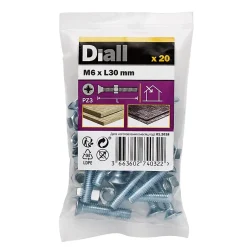 20 vis métaux tête fraisée acier zingué 6 x 30 mm^Diall Discount