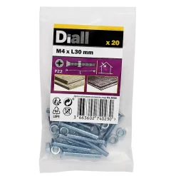20 vis métaux tête fraisée acier zingué 4 x 30 mm-Diall Sale