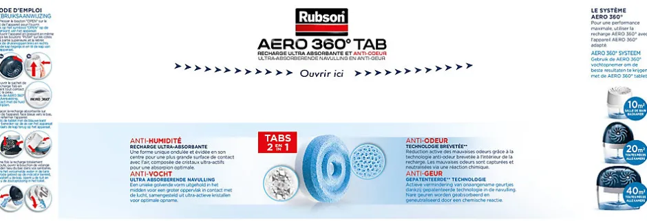Absorbeur d'humidité AERO 360° 6 recharges^Rubson Outlet