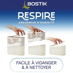 Absorbeur d'humidité avec 4 tablettes de 250 g Respire pour surface de 25 m²^Bostik Discount