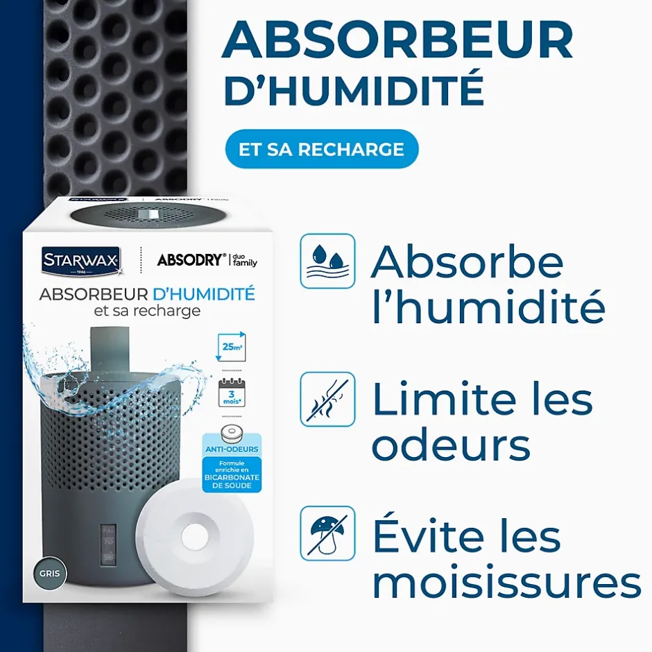 Absorbeur d'humidité compact 25m² + 1 tablette 500g^Starwax Clearance