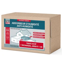 Absorbeur d'humidité, protection anti-humidité -kit 40 m² + 7 recharges-^Procom Outlet