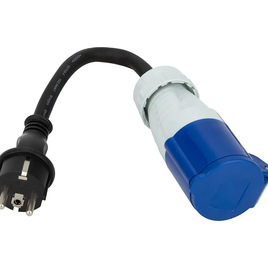 Adaptateur caravane mâle 2P+T vers femelle CEE 17 --Protec Outlet