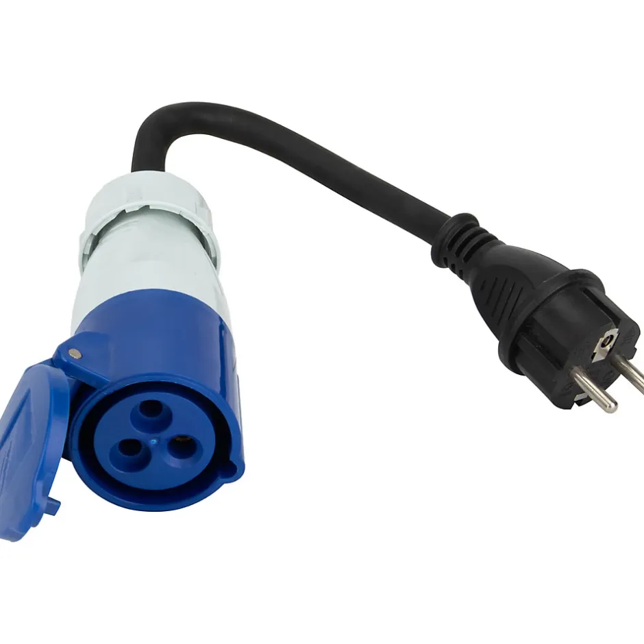 Adaptateur caravane mâle 2P+T vers femelle CEE 17 --Protec Outlet
