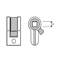 Adaptateur fonction à condamnation carré 6 - - ADAPT2034^Tesa Hot