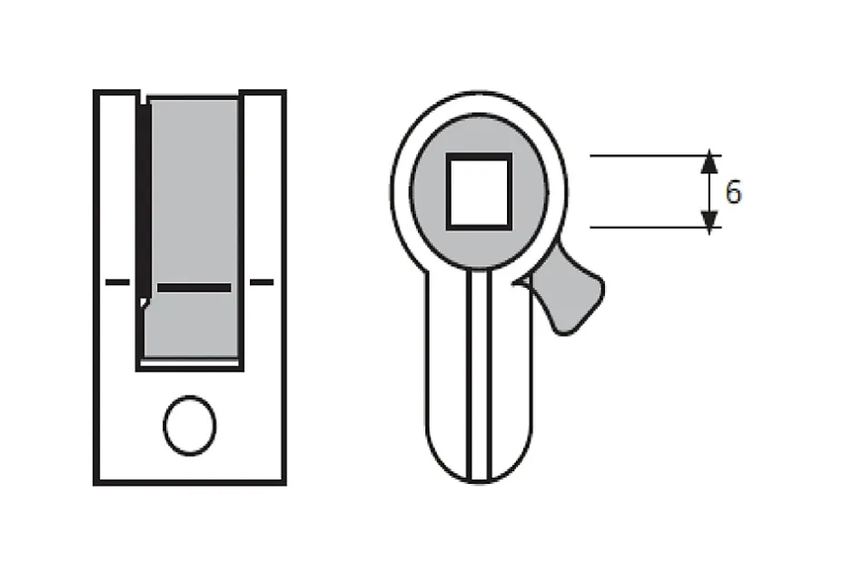 Adaptateur fonction à condamnation carré 6 - - ADAPT2034^Tesa Hot