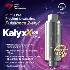 Adoucisseur d'eau Anticalcaire Antibacterien innovant IPS 100 Kalyxx MINI G 1/2" femelle (IPSKXMG12W)-Swiss Aqua Technologies Best
