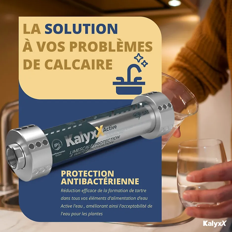Adoucisseur d'eau Anticalcaire Antibacterien innovant IPS Kalyxx Active G3/4 " femelle (IPSKXAG34)-Swiss Aqua Technologies