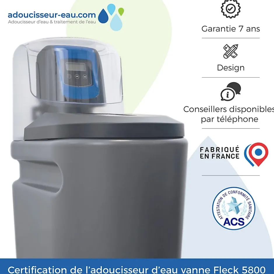 Adoucisseur D'eau 30L Fleck 5800 SXT Monobloc Volumétrique + Kit Installation Fabrication Française-Toodo Sale