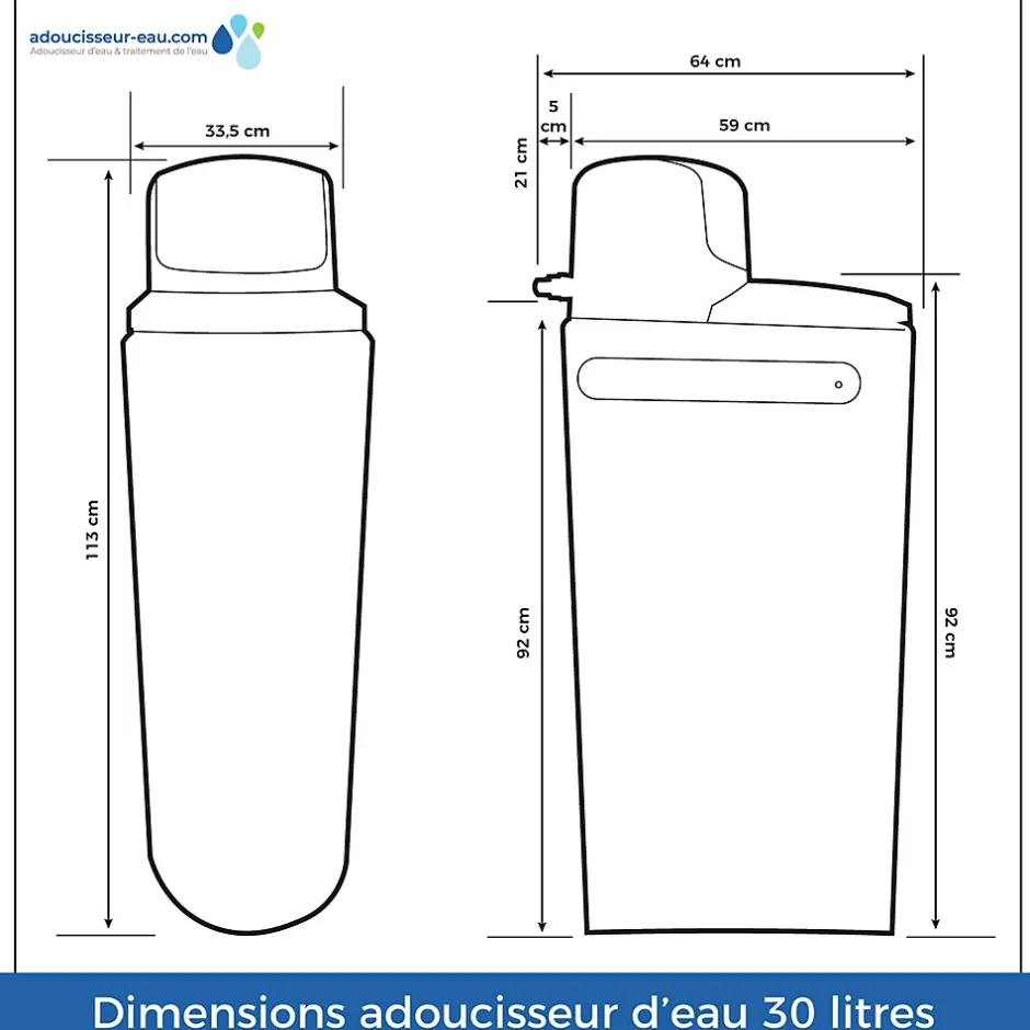 Adoucisseur D'eau 30L Fleck 5600 MV Mécanique Volumétrique Anti Calcaire Fabriqué En France-Toodo Clearance
