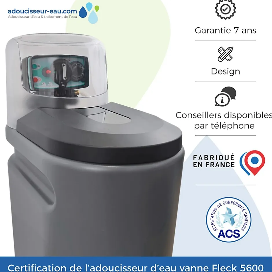 Adoucisseur D'eau 30L Fleck 5600 MV Mécanique Volumétrique Anti Calcaire Fabriqué En France-Toodo Clearance