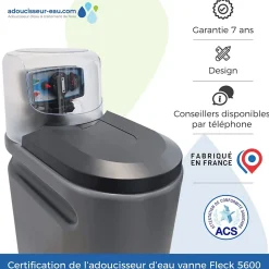 Adoucisseur d'Eau 16L Fleck 5600 MC Mécanique Chronométrique Anti Calcaire Fabriqué En France-Toodo