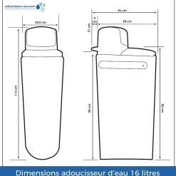 Adoucisseur D'eau 16l Fleck 5600 Sxt Complet Avec Accessoires^Toodo